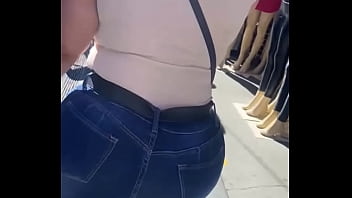 Fat ass voyeur walking